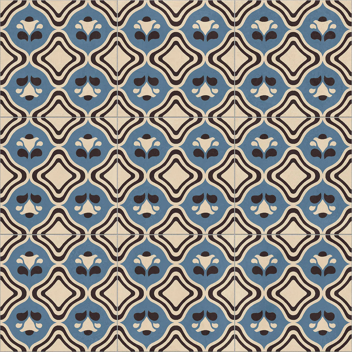 Porcelain Encaustic: Agua - Delta