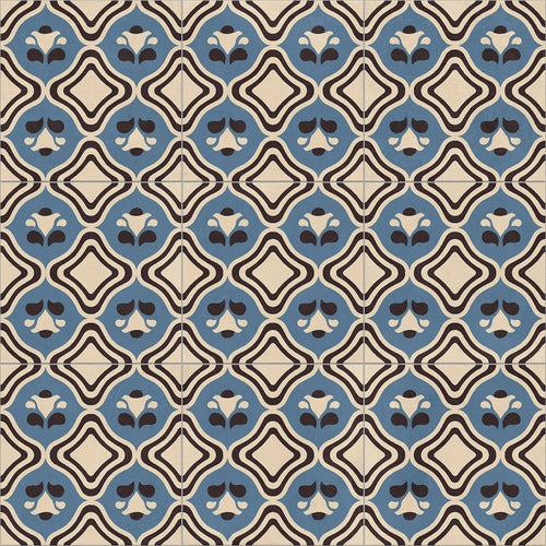 Porcelain Encaustic: Agua - Delta