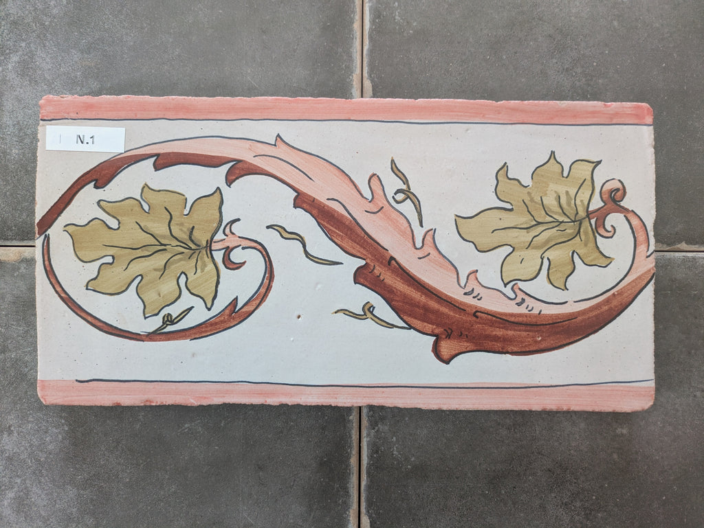 Artesana Meliana hand painted terracotta tile