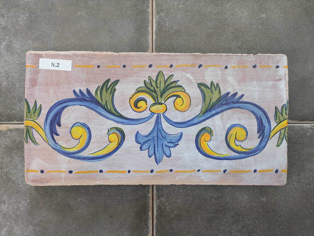 Artesana Millares hand painted terracotta tile