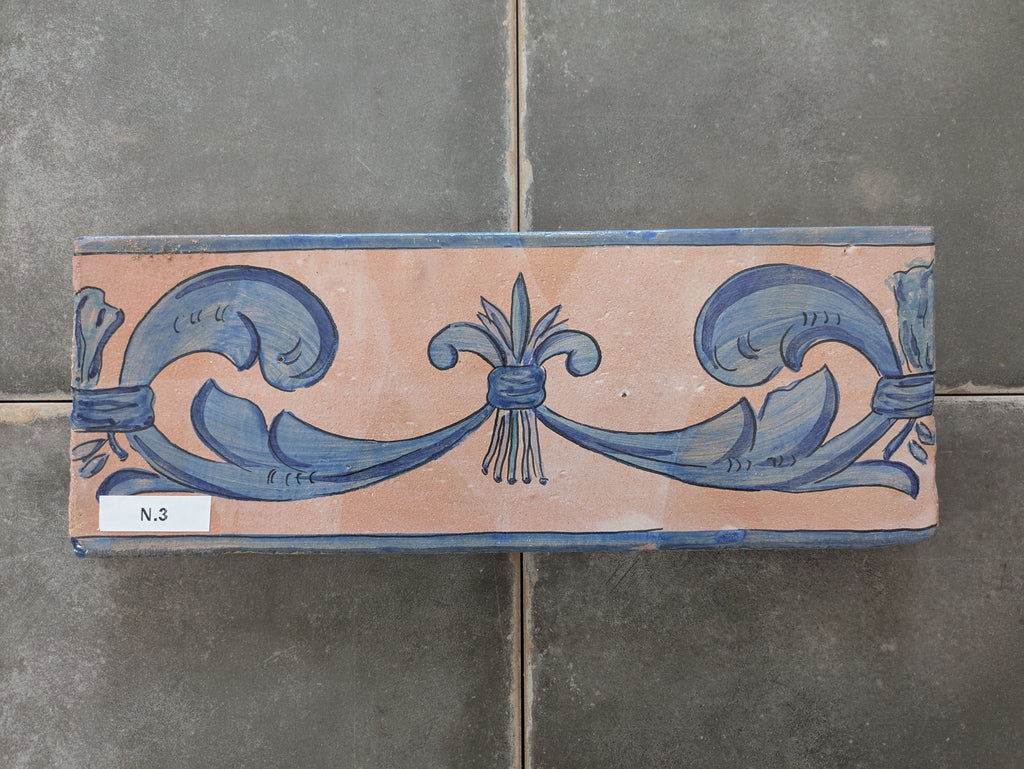 Artesana Miramar hand painted terracotta wall tile
