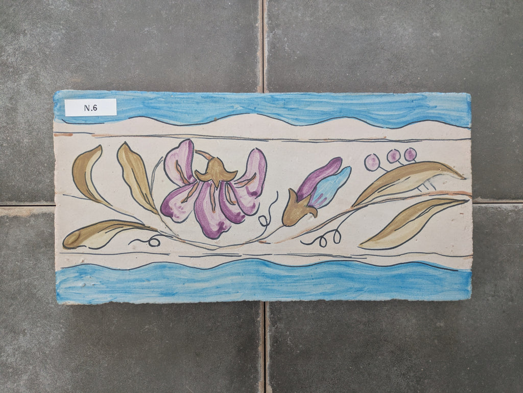 Artesana Montesa hand painted terracotta tile