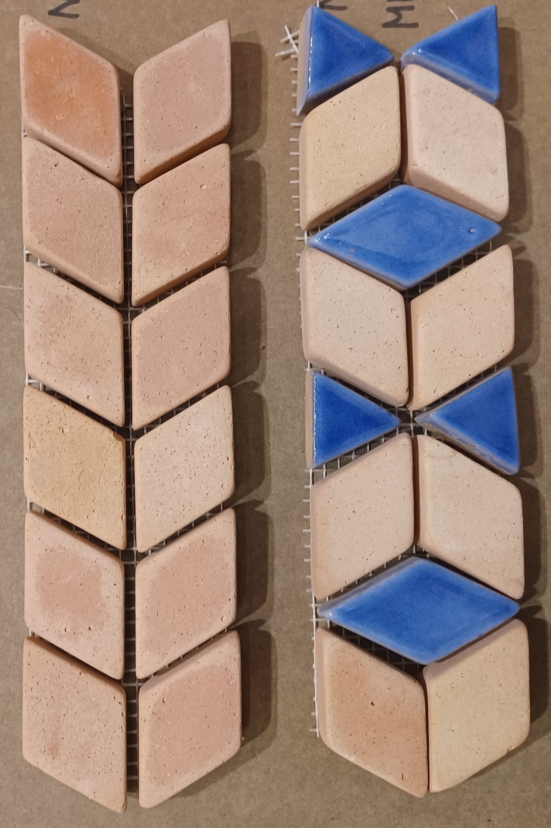 Hand-made terracotta: Diamonds